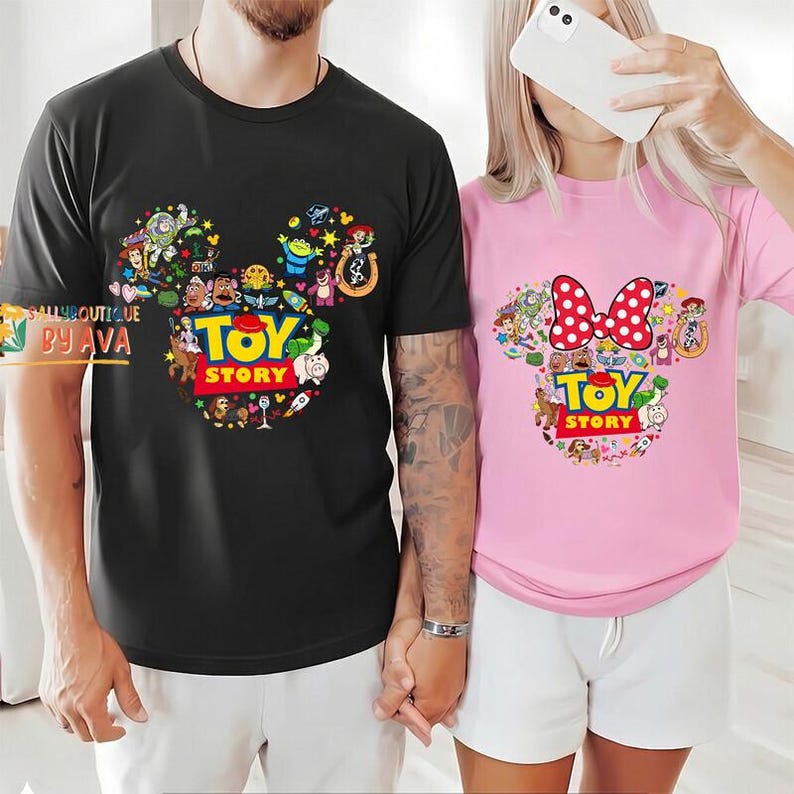 Personalized Toy Story Matching Shirt, Disneyland Mickey Minnie Ears Shirt, Toy Story Couple Shirt, Disneyland Couple Shirt, Birthday Shirt 画像 1