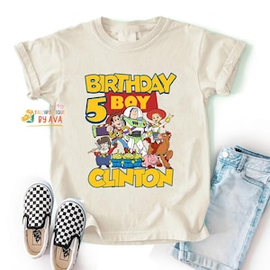 Custom Disneyland Toy Story Birthday Boy Family Matching Shirt, Pixar Toy Story Birthday Squad Shirt, Disneyland Birthday Vacation Tees afbeelding 1