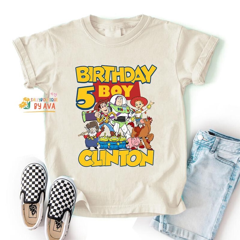 Custom Disneyland Toy Story Birthday Boy Family Matching Shirt, Pixar Toy Story Birthday Squad Shirt, Disneyland Birthday Vacation Tees afbeelding 1