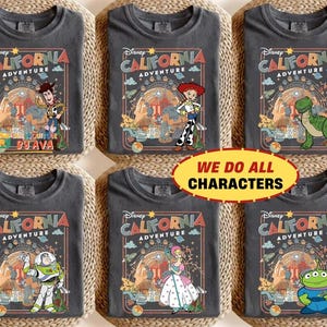 Retro Personalized Disneyland California Adventure Shirt, Mickey & Friends Princess Baymax Toy Story Tee, Family Trip Group Matching Shirts image 1