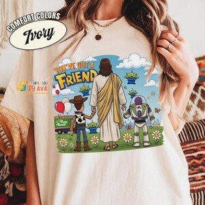 Jesus You've Got A Friend In Me Shirt, Christian Toy Story Tee, Faith Friendship Shirt, Jesus Cartoon Tee, Christian Gift, Funny Faith Shirt image 2
