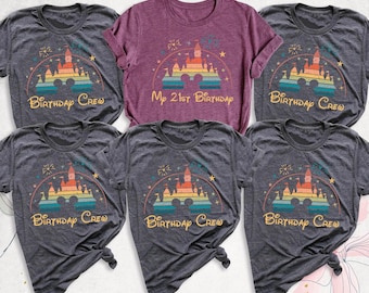 Custom Disneyland Family Birthday Crew Shirt, Birthday Disneyland Shirt, Birthday Squad Disneyland Shirt, Disneyland Castle Birthday Group
