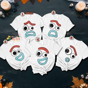 Funny Forky Emotion Face Costume Shirt, Disneyland Toy Story Forky Family Costume Shirt, Toy Story Halloween Shirt, Halloween Trip Shirt immagine 1