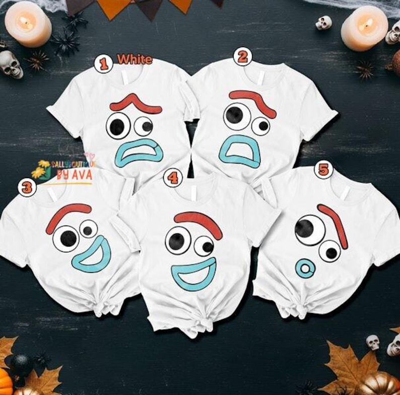 Funny Forky Emotion Face Costume Shirt, Disneyland Toy Story Forky Family Costume Shirt, Toy Story Halloween Shirt, Halloween Trip Shirt immagine 1