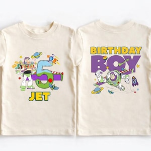 Personalize Buzz Lightyear Birthday Shirt, Toy Story Birthday Boy, Disneyland Toy Story Birthday Sweatshirt, Disneyland Birthday Party Shirt image 1