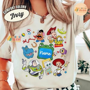 Custom Name Toy Story 5 Movie Shirt, Lilypad Buzz Lightyear Woody Jessie Toy Story Land You've Got a Friend In Me Adult & Kids Shirt Bild 7