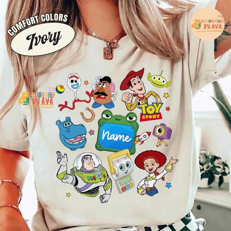 Custom Name Toy Story 5 Movie Shirt, Lilypad Buzz Lightyear Woody Jessie Toy Story Land You've Got a Friend In Me Adult & Kids Shirt Bild 7