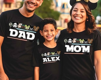 Custom Starwars Mickey Ears Family Shirts, Family Birthday Matching Tees, Galaxy's Edge T-Shirts, Disneyland StarWars Family Trip Tees 2026