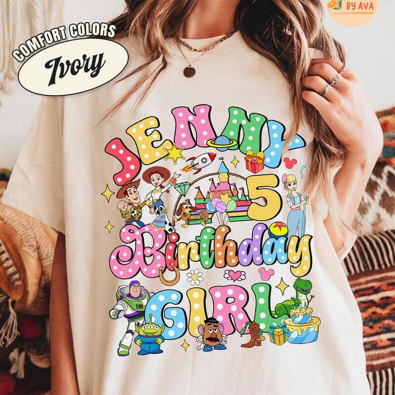 Custom Disneyland Toy Story Movie Birthday Family Shirt, Woody, Buzz, Jessie, Bo Peep, Rex Family Matching Birthday Shirt, Birthday Gifts image 2