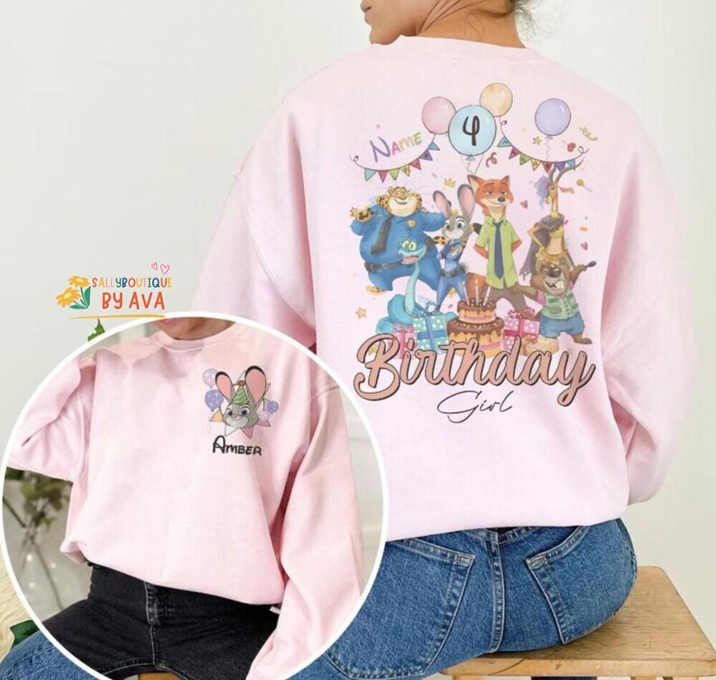Personalized Name Age Zootopia Birthday Boy Shirt, Disneyland Judy Hopps Nick Wilde Gary De'Snake Birthday Squad Gift, Disneyland Family Tee image 3