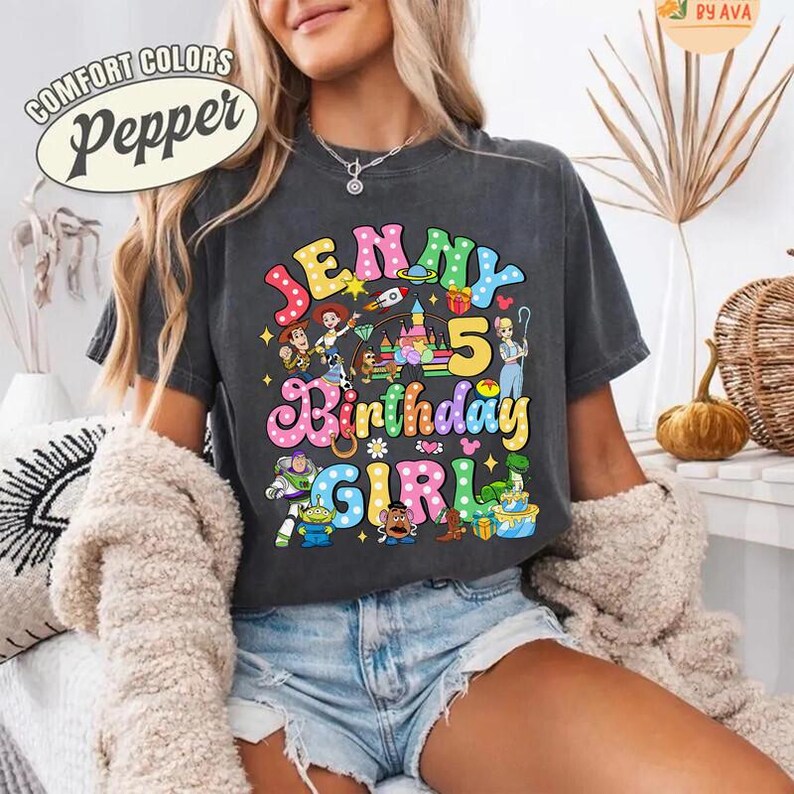 Custom Disneyland Toy Story Movie Birthday Family Shirt, Woody, Buzz, Jessie, Bo Peep, Rex Family Matching Birthday Shirt, Birthday Gifts image 3