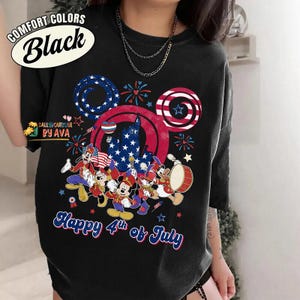 Camiseta de Disneyland del 4 de julio, Camiseta Comfort Colors de Mickey y sus amigos de EE. UU., Camiseta patriótica de Disneyland para niños, Camiseta del Día de la Independencia imagen 5