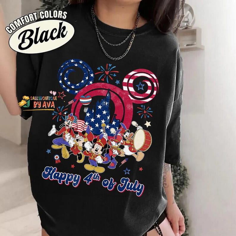 Camiseta de Disneyland del 4 de julio, Camiseta Comfort Colors de Mickey y sus amigos de EE. UU., Camiseta patriótica de Disneyland para niños, Camiseta del Día de la Independencia imagen 5