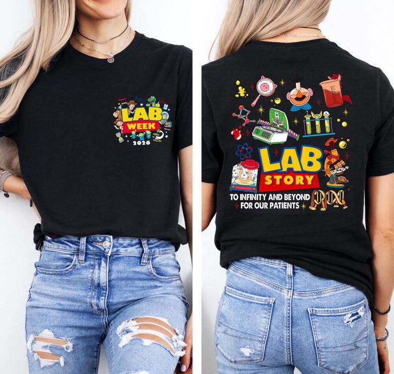 Camiseta de la Semana del Laboratorio de Toy Story 2026, camiseta de ciencia de laboratorio de Lab Story, regalo de laboratorio, camiseta del equipo técnico de laboratorio, atuendo a juego de científico imagen 2