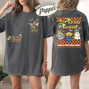 Toy Story Pizza Planet Shirt, Spooky Alien Halloween Tee 2026, Comfort Colors Disneyland Top, Space Port Graphic Shirt image 2