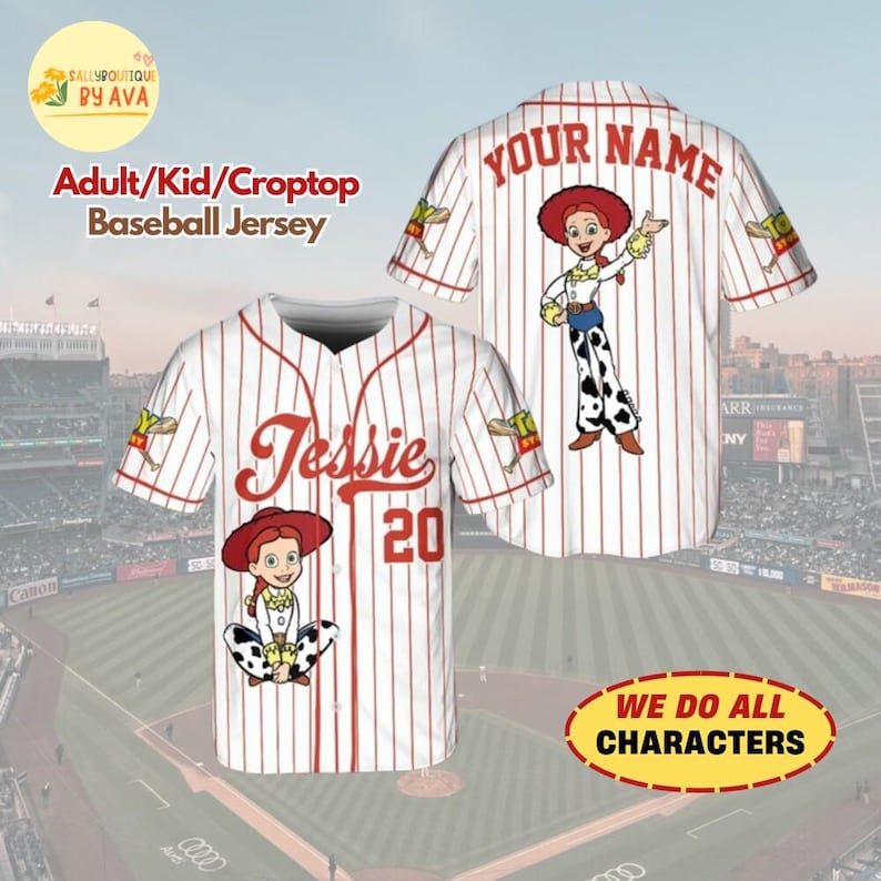 Custom Disneyland Toy Story Collection, Baseball Jersey Team, Toy Story Characters Woody Croptop Jersey, Buzz Jersey, Gift for Kids Him Her image 3