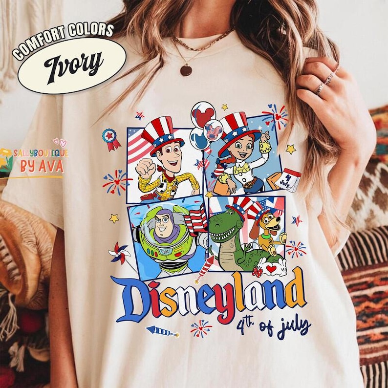 Disneyland Balloons Toy Story 4th of July Shirt, America Red White Blue Shirts, 250th USA Anniversary Shirt, Independence Day Tee 2026 image 1