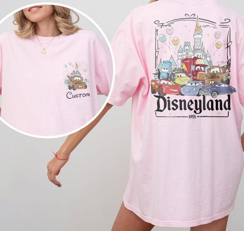 Custom Name Disneyland Cars Family Matching Shirts, Retro Disneyland Trip 2026 Shirt, Disneyland Family Vacation Shirts, Birthday Party Gift image 5