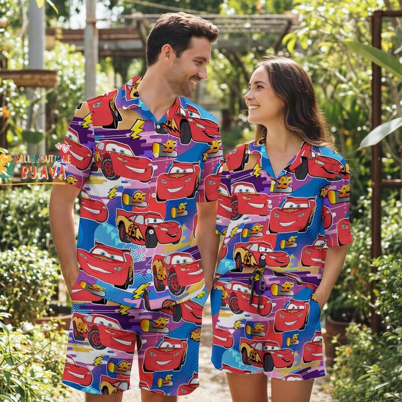 Disneyland Cars Hawaiian Shirt,Lightning Mcqueen Tow Mater Hawaiian Shirt, Summer Car Aloha Shirt, Car Pixar Hawaiian Button Up Shirt image 5