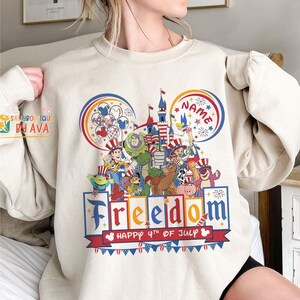 Personalize Toy Story 4th of July Shirt, Disneyland Freedom Patriotic Happy 4th Of July Shirt, 250th Anniversary Shirt, Independence Day Tee 画像 5