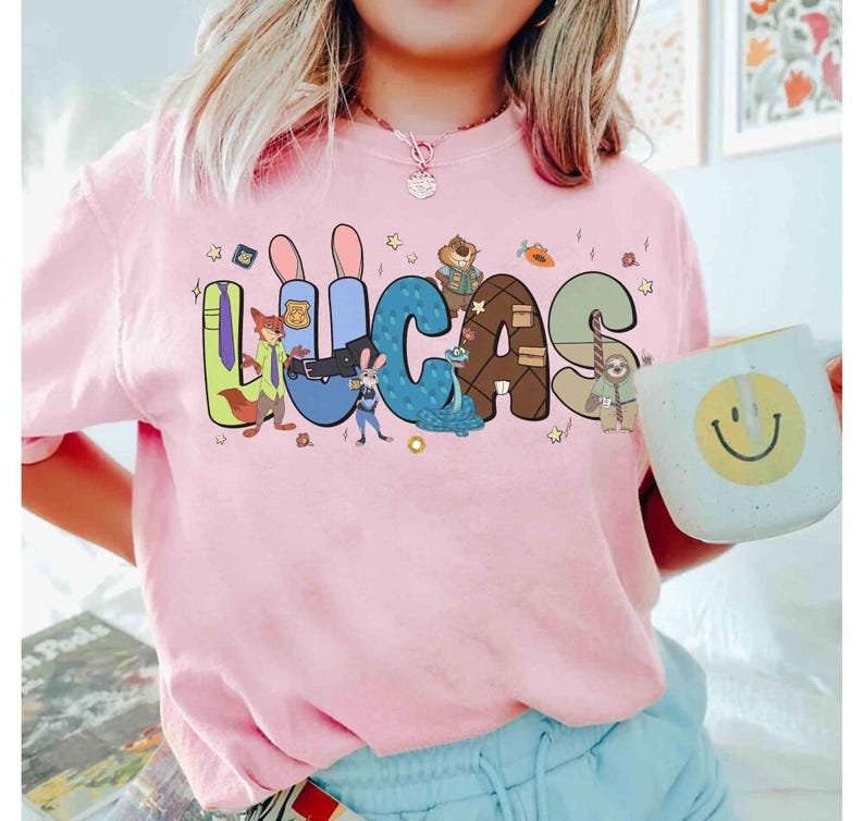 Camiseta con nombre personalizado de los personajes de Zootopia 2 de Disneyland, camiseta de Judy Hopps, Nick Wilde y Gary DeSnake, viaje familiar a Disneyland, cumpleaños de Zootopia 2 para niña. imagen 6