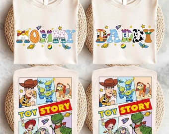 Camiseta de Toy Story para mamá y papá, camiseta de Disneyland para mamá y papá, camiseta de regalo para mamá y papá, camiseta de viaje familiar a Disneyland