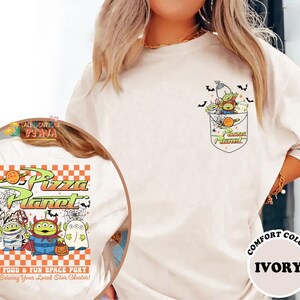Toy Story Pizza Planet Shirt, Spooky Alien Halloween Tee 2026, Comfort Colors Disneyland Top, Space Port Graphic Shirt image 6