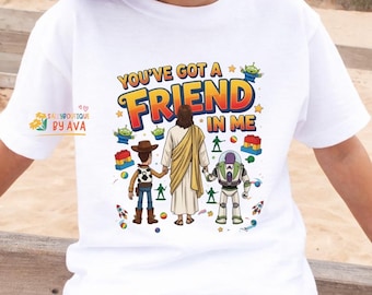 Jesus You've Got A Friend In Me Shirt, Jesus Toy Story T Shirt, Christian Cartoon Shirt, Faith Friendship Shirt, Disneyland Jesus Tee