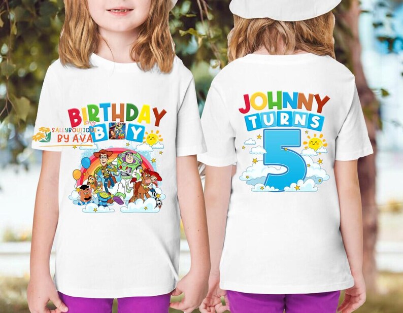 Personalized Toy Story Characters Birthday Shirt, Buzz Lightyear Custom Birthday Shirt, Disneyland Toy Story Birthday Shirt, Woody Shirt Bild 6