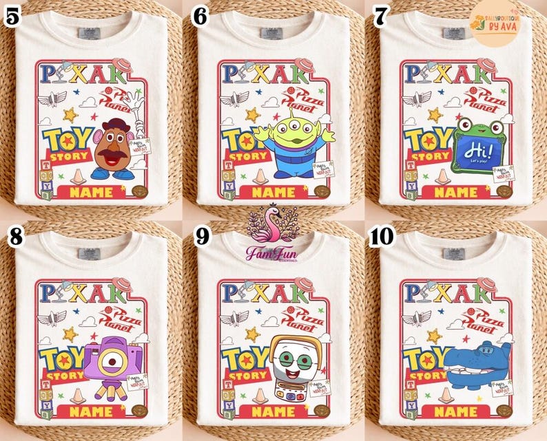 Custom Disneyland Pixar Toy Story 5 All Characters Shirt, Woody Buzz Lightyear Rex Lilypad Shirt, Personalized Group Matching Tee image 3