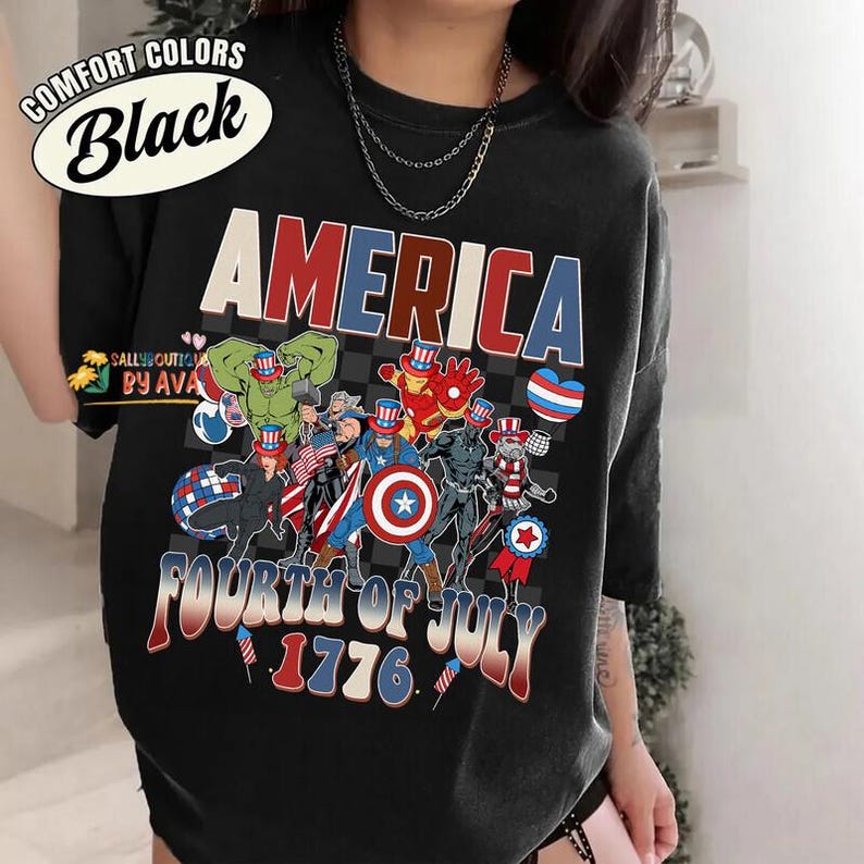 Avengers 4th of July Shirt, Disneyland Happy 4th of July Shirt, Iron Man Spiderman Patriotic Tee, Independence Day Tee, Memorial Day image 1