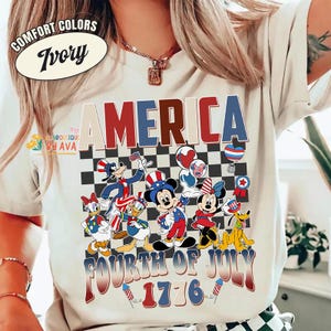 Mickey & Friends Checkered Disneyland Happy 4th of July Shirt, Disneyland Happy 4th of July Shirt, Happy Patriotic Day 1976 Tee Memorial Day afbeelding 4