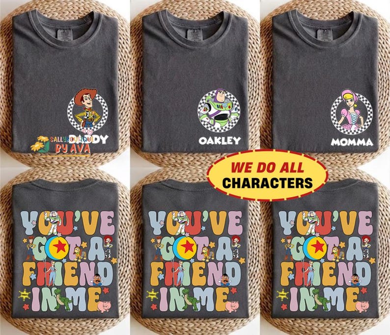 Custom Toy Story Family Matching Shirt, Disneyland Custom Family Trip Shirt, Buzz Lightyear Boy Shirt, Woody Dad T-shirt, Jessie Mom Shirt image 1