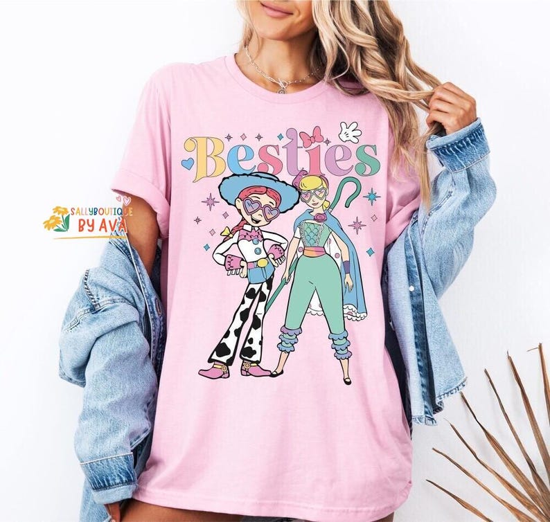 Disneyland Toy Story Besties T-Shirts, Bo Peep And Jessie Shirts, Disneyland Girls Outfits, Disneyland Best Friends Tee, BFF Girls Trip 2026 image 3
