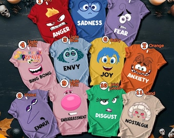 Inside Out Characters Costume Halloween Shirt, Inside Out Halloween Matching Family Shirt, Inside Out Halloween Group Shirt, Halloween Party