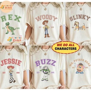 Retro Toy Story Comfort Colors Shirt, Matching Family Disneyland Shirts, Disneyland Group Shirts, Toy Story Woody Buzz Jessie LilyPad Aliens image 3