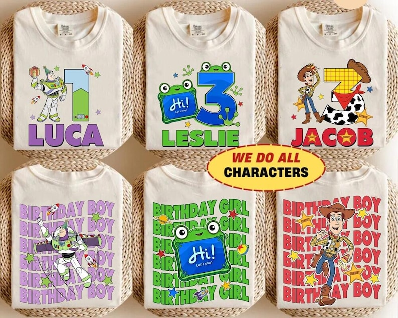 Disneyland Toy Story Birthday shirts, Lilypad Woody Buzz,Disneyland Birthday Squad Crew Boy Girl shirts, Toy Story Birthday Family Shirt image 1
