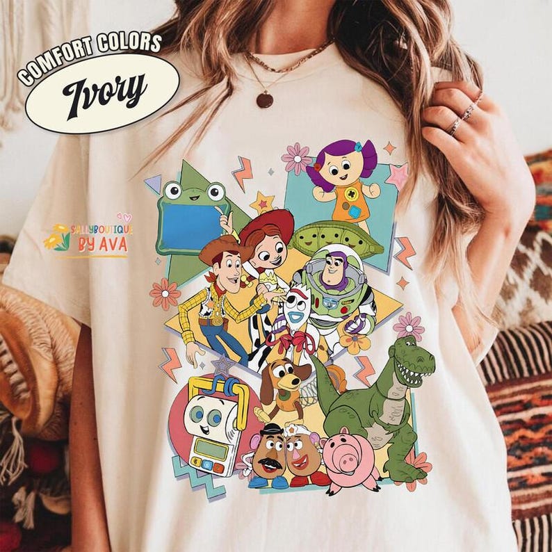 Retro Toy Story 5 You've Got A Friend In Me Shirt, Woody Buzz Lightyear Rex Tee, WDW Disneyland Family Vacation 2026 Trip, Pixar Fest Shirt image 3