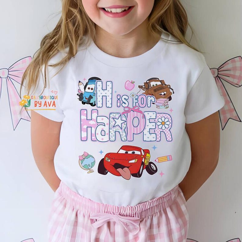 Comfort Custom Name Cars Lightning Mcqueen, First Day of School Shirt, Ready To Crush, Disneyland Back to School Shirt image 1