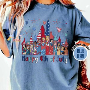 Happy 4th of July Disneyland Princess Castle Shirt, Disneyland Family American Flag USA Patriotic, Red White and Blue Disneyland Girl Trip 画像 3