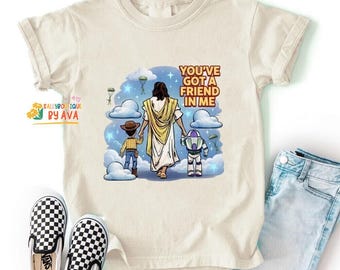 Jesus Youve Got A Friend In Me Shirt, Christian Toy Story Tee, Faith Friendship Shirt, Jesus Cartoon Tee, Christian Gift, Funny Faith