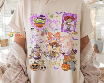 Comfort Colors Coquette Bow Toy Story Halloween Shirt, Disneyland Halloween, Coquette Bows Mirror Toy Story Halloween, Pixar Halloween Shirt