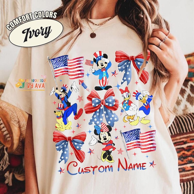 Camiseta de Disneyland Mickey y sus amigos para el 4 de julio, camiseta familiar de Disneyland, camiseta de DisneyTrip, camiseta del 4 de julio, Día de la Independencia, camiseta del 250 aniversario imagen 1