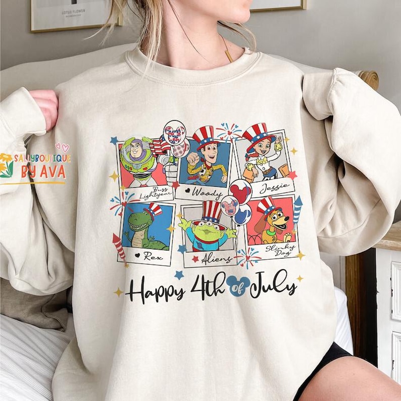 Retro Toy Story 4th of July Shirt, Independence Day America 250 Independence Day Tee, Patriotic Woody Buzz Shirt, July 4th Disneyland Trip image 4