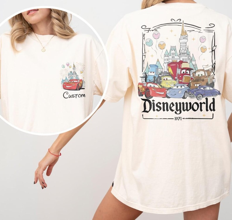 Custom Name Disneyland Cars Family Matching Shirts, Retro Disneyland Trip 2026 Shirt, Disneyland Family Vacation Shirts, Birthday Party Gift image 3