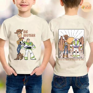 Toy Story Brothers Shirt, Disneyland Big and Little Bro Matching Tee, Woody Buzz Lightyear Family Sweatshirt, Toy Story Siblings Gift immagine 1