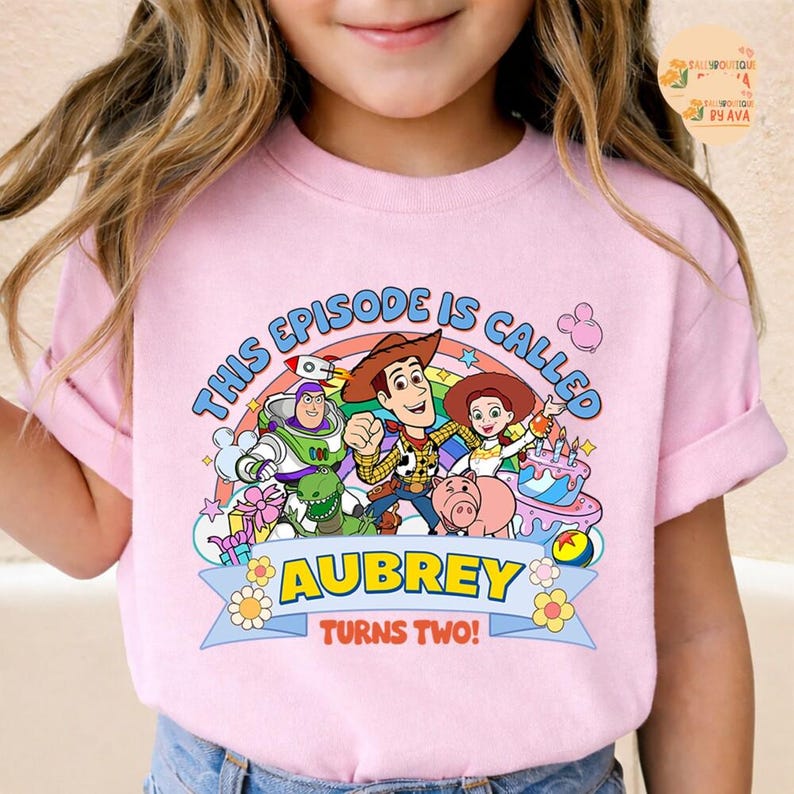 Personalized Name Age Pixar Toy Story Birthday Shirt, Custom Disneyland Buzz Woody Jessie Birthday Present Gift, Family Birthday Outfits image 1