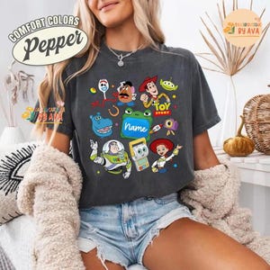 Custom Name Toy Story 5 Movie Shirt, Lilypad Buzz Lightyear Woody Jessie Toy Story Land You've Got a Friend In Me Adult & Kids Shirt image 5