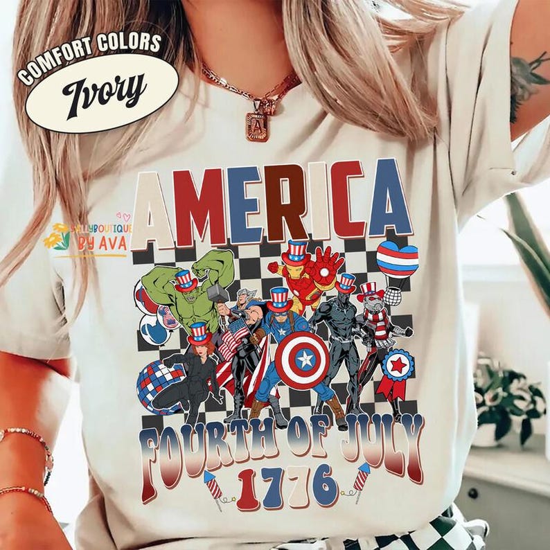 Avengers 4th of July Shirt, Disneyland Happy 4th of July Shirt, Iron Man Spiderman Patriotic Tee, Independence Day Tee, Memorial Day image 4