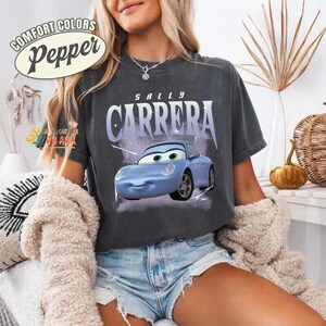 Retro Disneyland Cars Sally Carrera Shirt, Pixar Car Movies Shirt, Cars Land Shirt, McQueen and Sally Couple Shirt, Disneyland Family Trip image 2